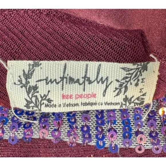 Intimately Free People Turn It On Sequined Cami Tank Top Flowy Plum Women's M - Picture 7 of 8